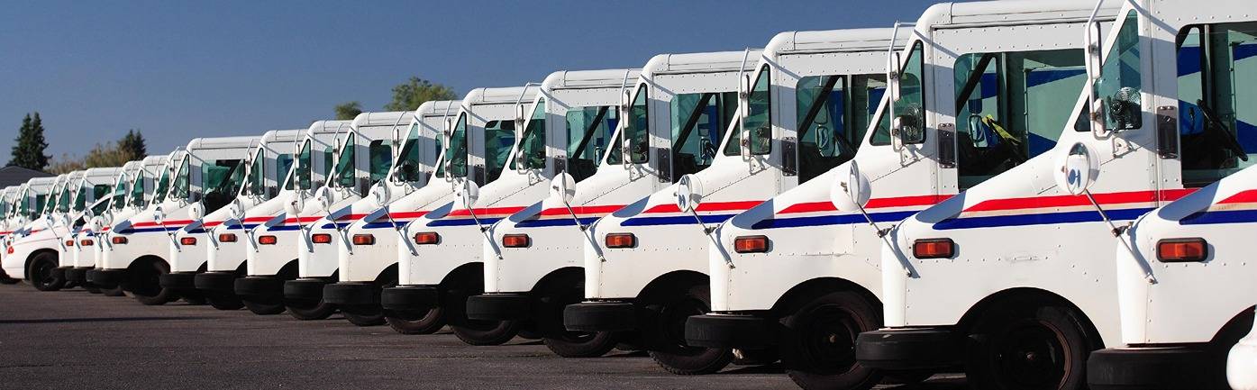 U.S. postal service trucks