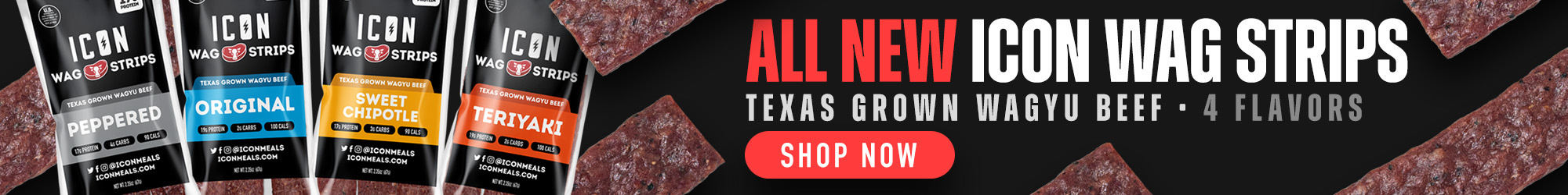 ICON Meals Wag Strips - 100% Texas Grown Wagyu Beef Strips