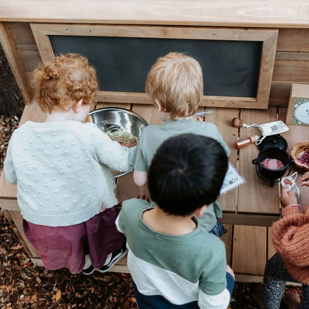 A mud Kitchen for children's sensory play