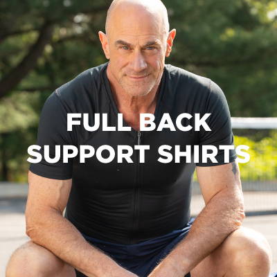 Christopher Meloni wearing a black Full Back Support Shirt