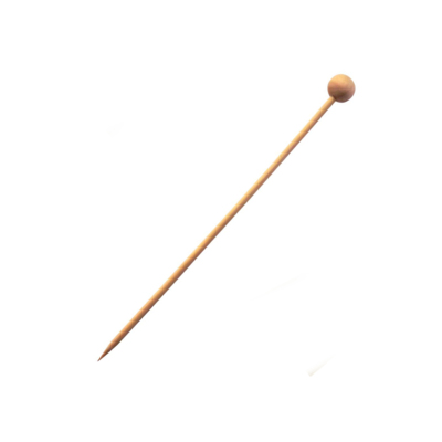 A skewer with a ball on the end