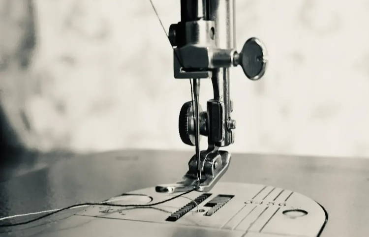 Close up of a sewing machine