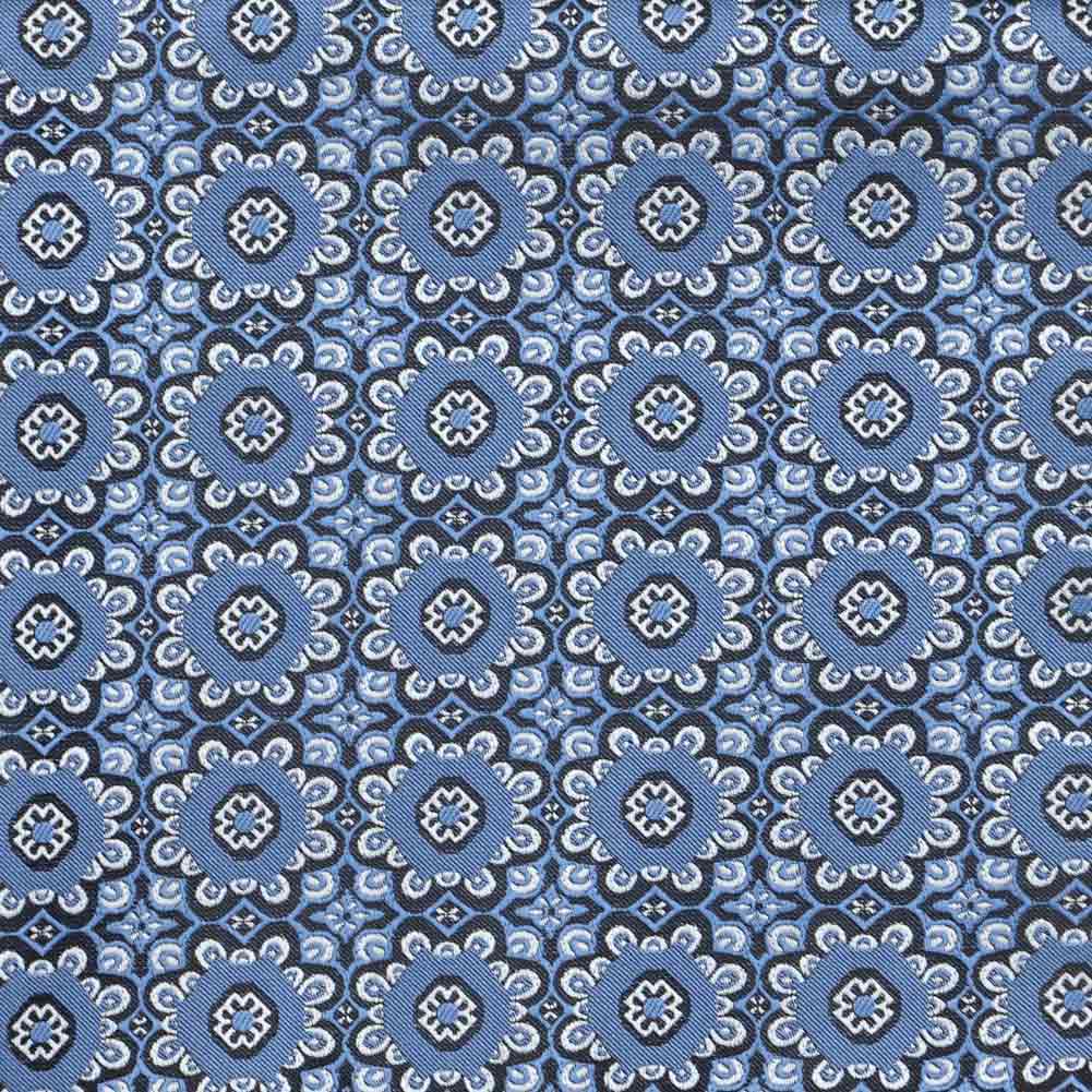 Closeup of a french blue abstract floral pattern