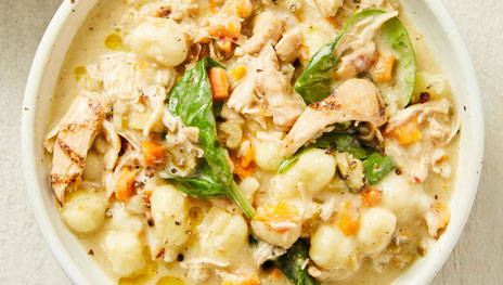 Creamy chicken gnocchi soup