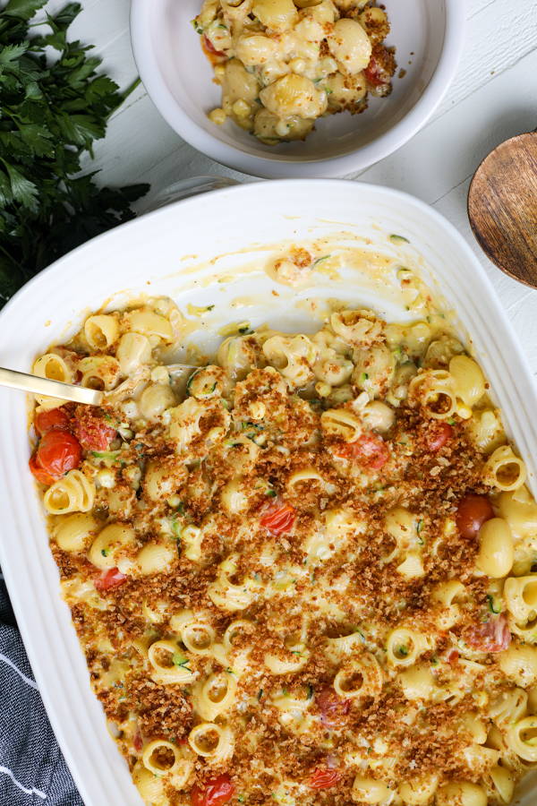 Summer vegetable macaroni and cheese
