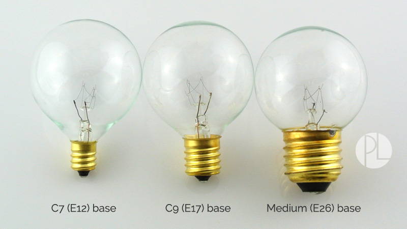 Bulb Comparison - G50 in three socket sizes