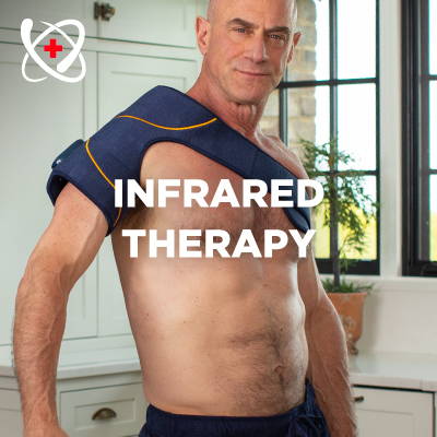 Christopher Meloni using Tommie Copper's Infrared Therapy Shoulder Wrap