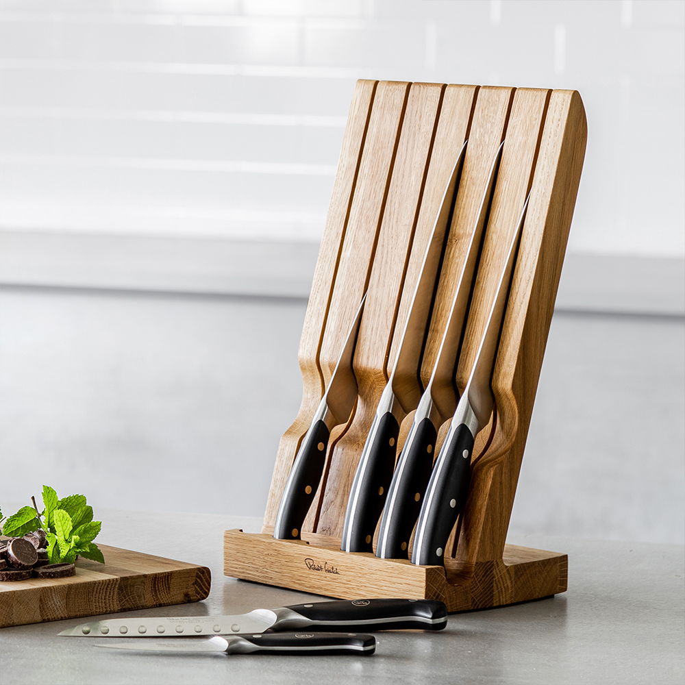 Angle Oak Knife Block Set