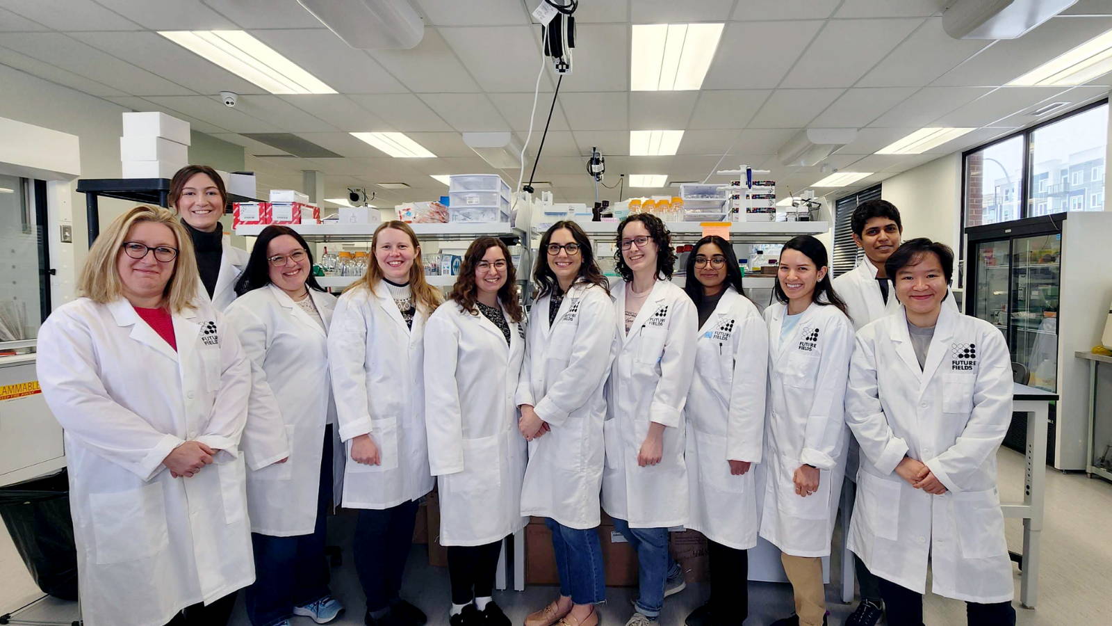 Future Fields makes ethical, bioactive growth factors for the sustainable scientist. We are proud supporters of women in STEM. Future Fields women scientists pose for a photo for International Day of Women and Girls in Science