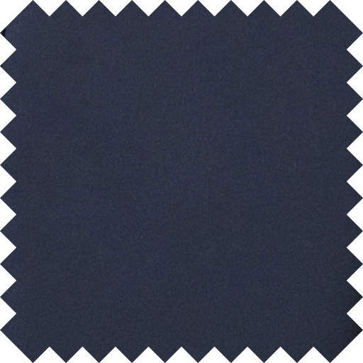 Dark navy blue fabric swatch with scalloped edges.