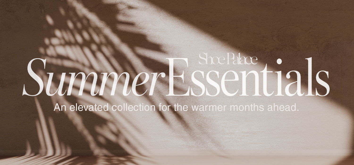 Text promoting summer essentials with a soft, abstract background.