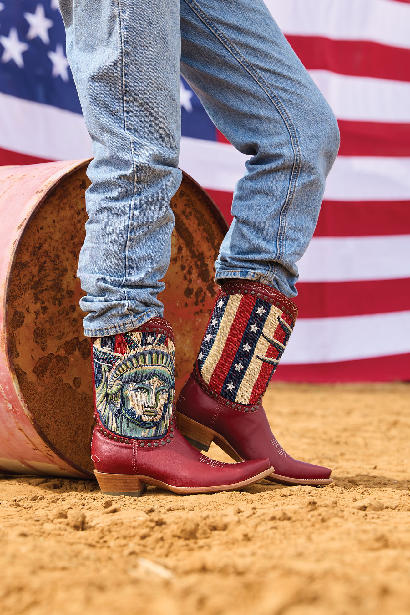 Lady Liberty Boots in Red