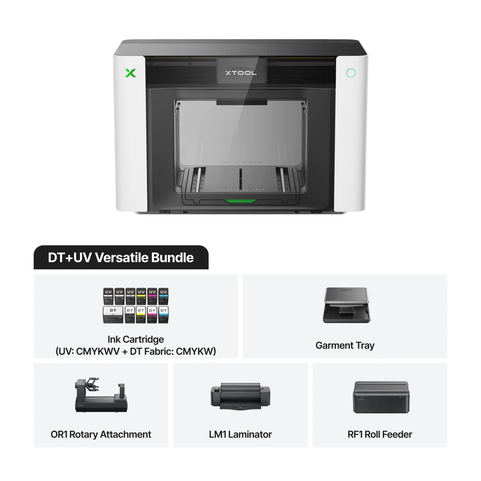 DT + UV Versatile Bundle with printer and accessories.