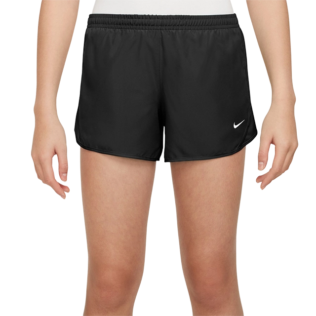 Black athletic shorts worn by a person standing.