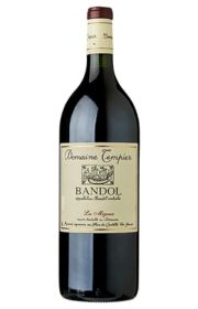 A bottle of Domaine Tempier Bandol red wine.