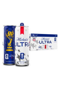 Michelob Ultra beer cans and packaging with a sports theme.