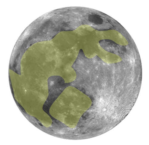 Outline of a rabbit on the moon