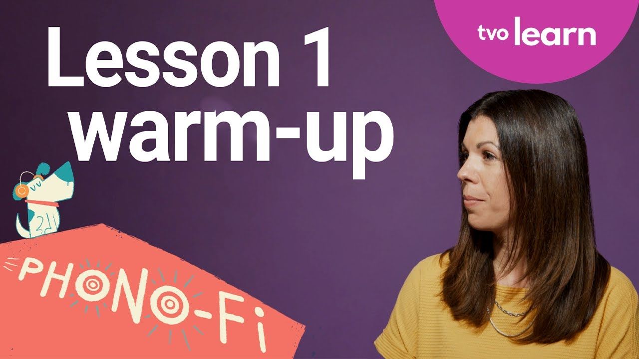 Woman speaking with educational graphics about Phono-Fi lesson.