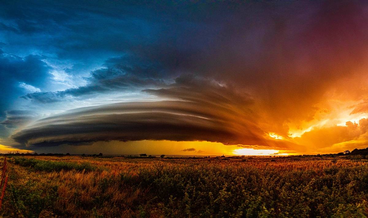 Storm rolling across an Oklahoma field