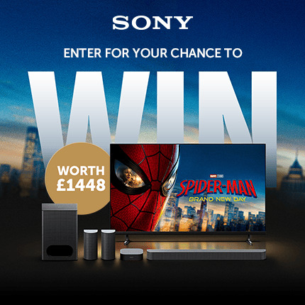 Sony contest advertisement featuring a Spider-Man themed prize worth £1448.