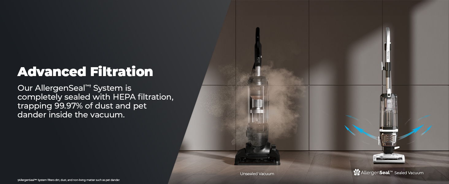 Advanced filtration vacuum system with dual HEPA filters.