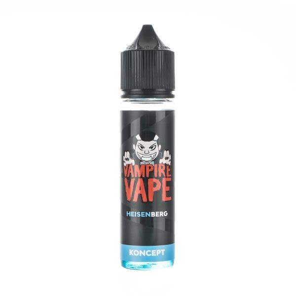 Bottle of Vampire Vape Heisenberg e-liquid with a black and blue design.