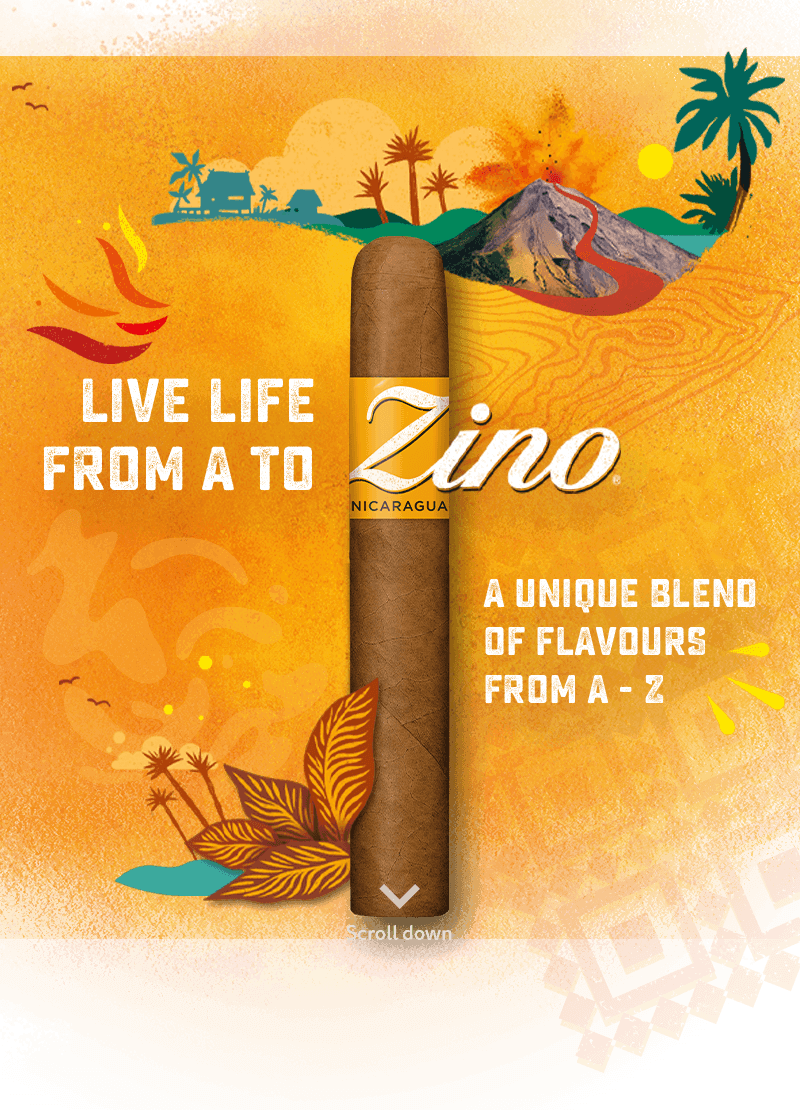 Illustration with a Zino Nicaragua Cigar - Live life from A to Z