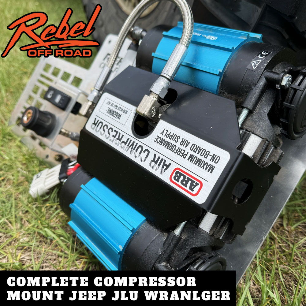 Complete compressor mount for Jeep JLU Wrangler by Rebel Off-Road.