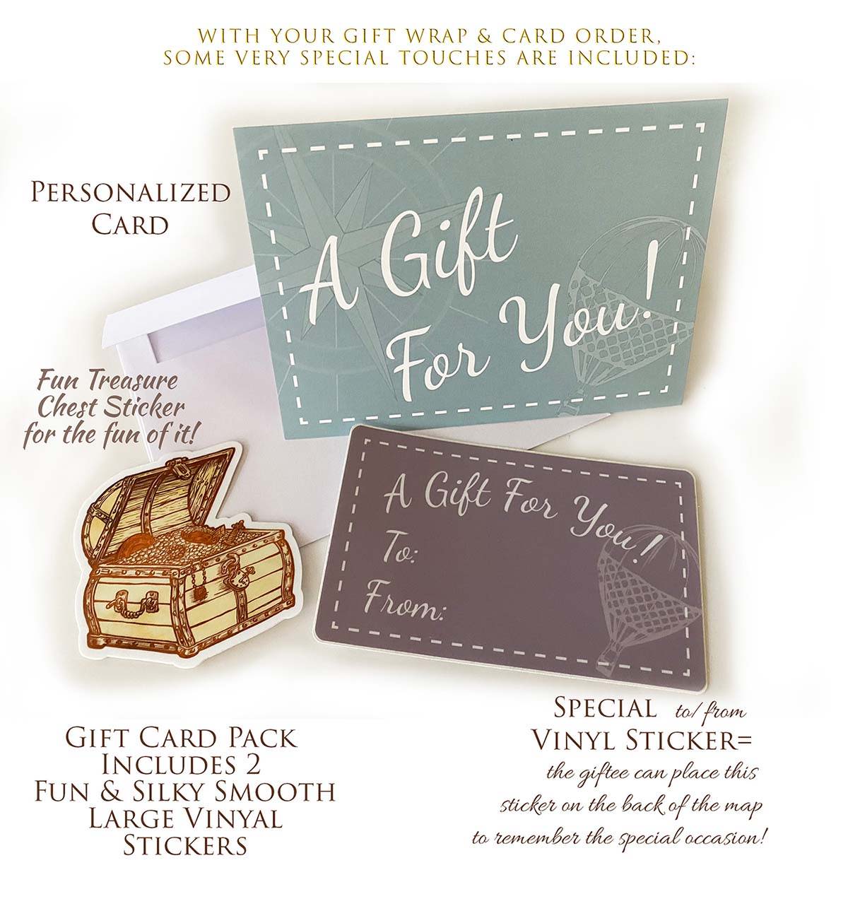 map gift wrap stickers