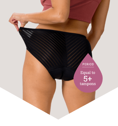 Stripe Midi Briefs - Everyday Absorbency underwear - Just'nCase by Confitex