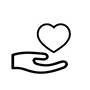 Hand and heart logo