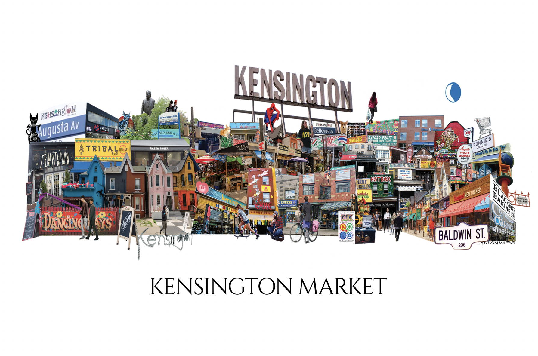 A digital collage of Toronto's  Kensington market