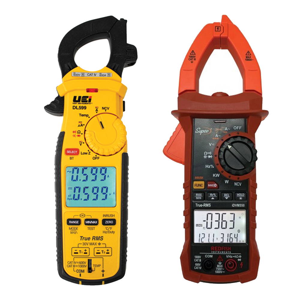 Redfish iDVM550 and UEi DL599 Electrical Clamp Meters