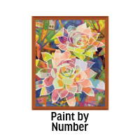 Paint by Number. Image: Adbrain Crystal Lotuses Paint by Number Kit.
