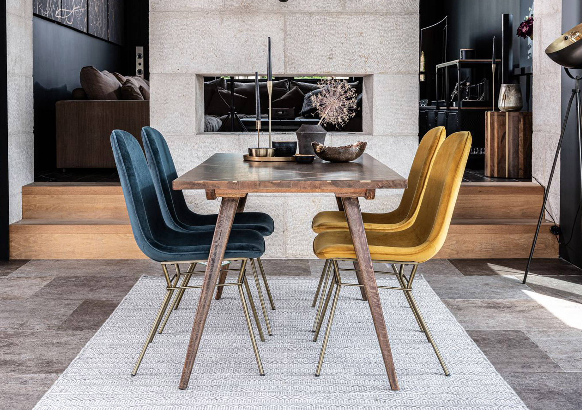 Mango Wood With Brass Metal Inlays - We Love The LittleThorpe Dining Furniture Collection