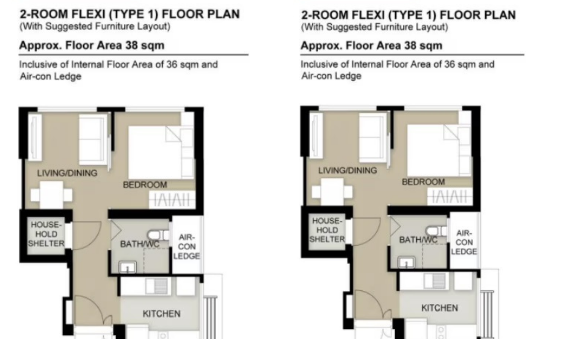2 room floor plan of toh guan road