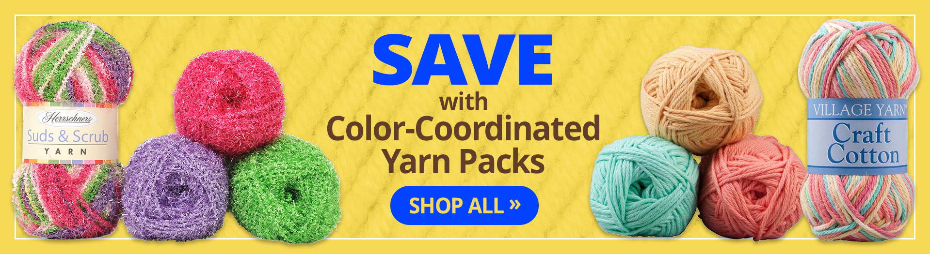 Save with color-coordinated yarn packs 