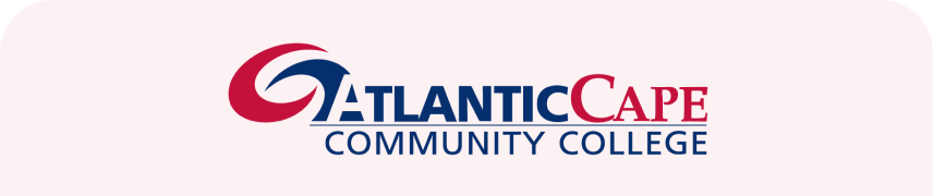 Atlantic Cape Community College logo with red and blue colors.