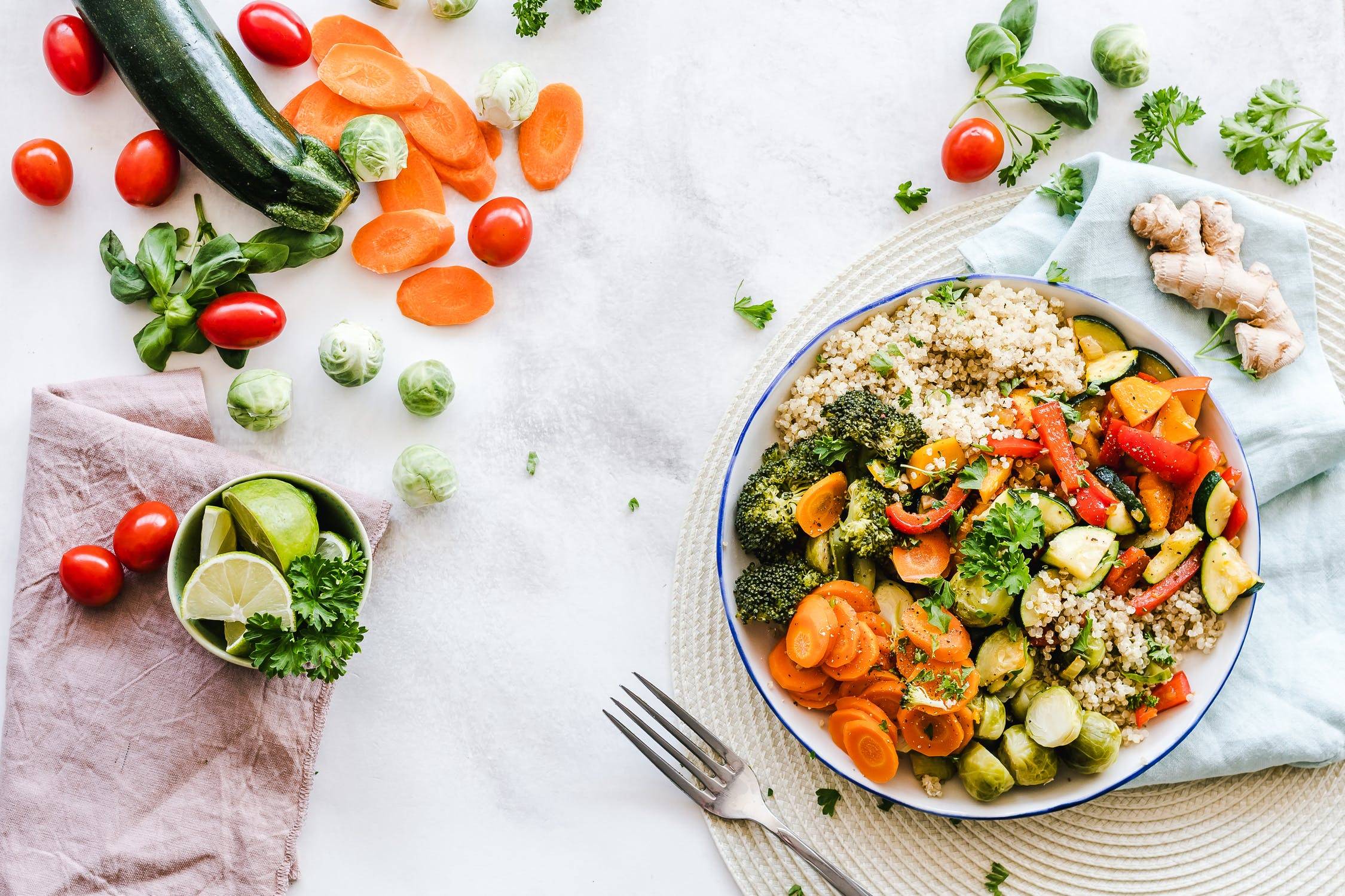 Vegetable And Salad On Plate