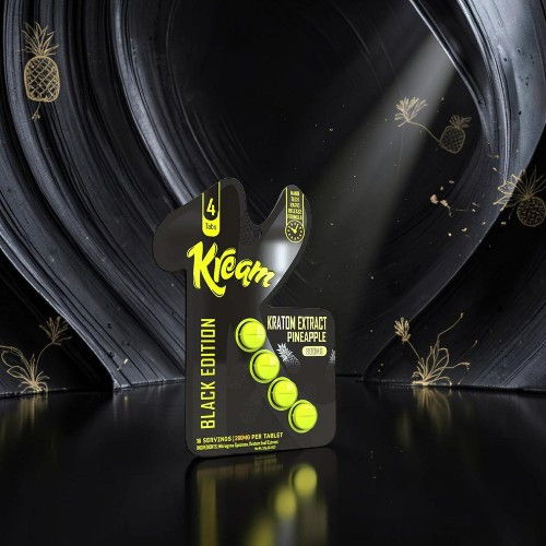 Kleam Black Edition product packaging with a dark background and spotlight effect.