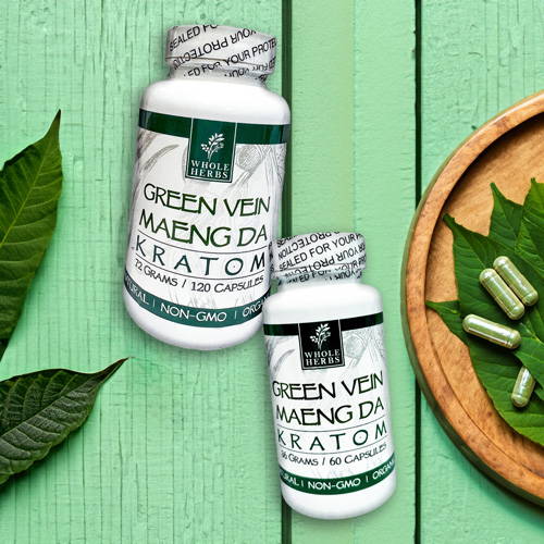 Whole Herbs Green Vein Maeng Da 60 and 120 Capsules