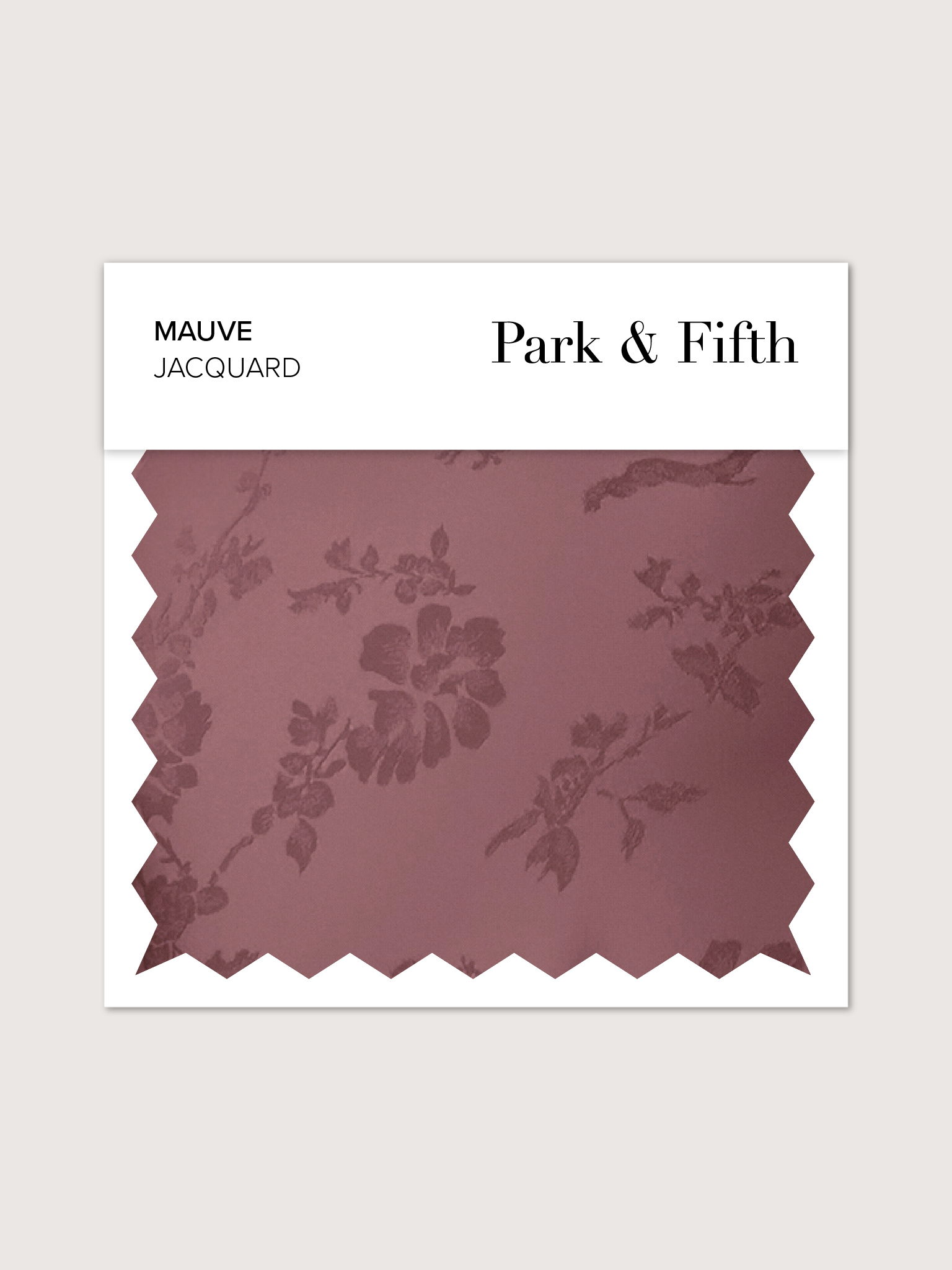 Mauve jacquard fabric swatch by Park & Fifth.