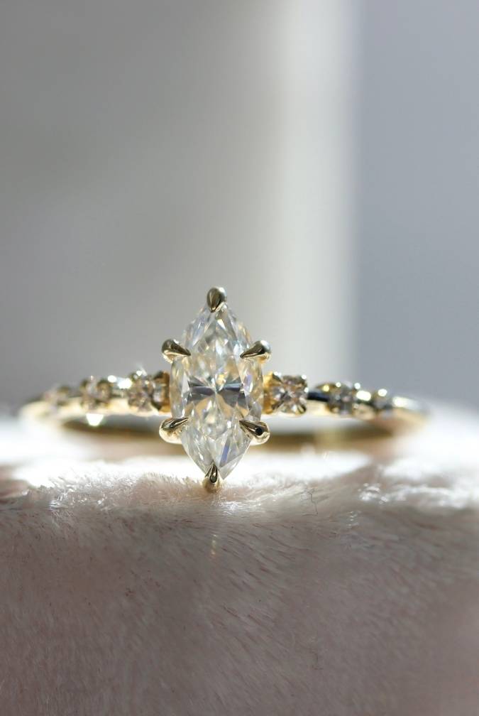 Marquise Diamond Ring With Diamond Band