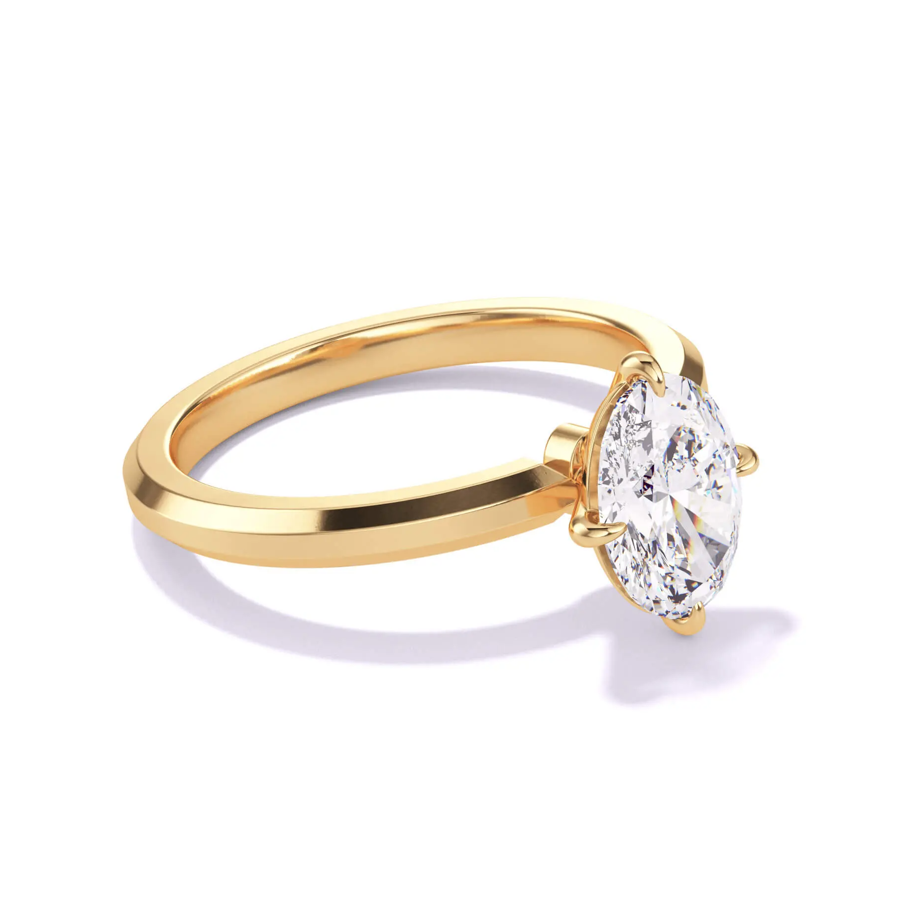 $10,000 diamond engagement ring - oval diamond in yellow gold