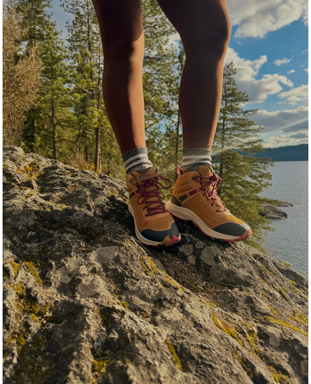 woman wearing monterra hiking boots