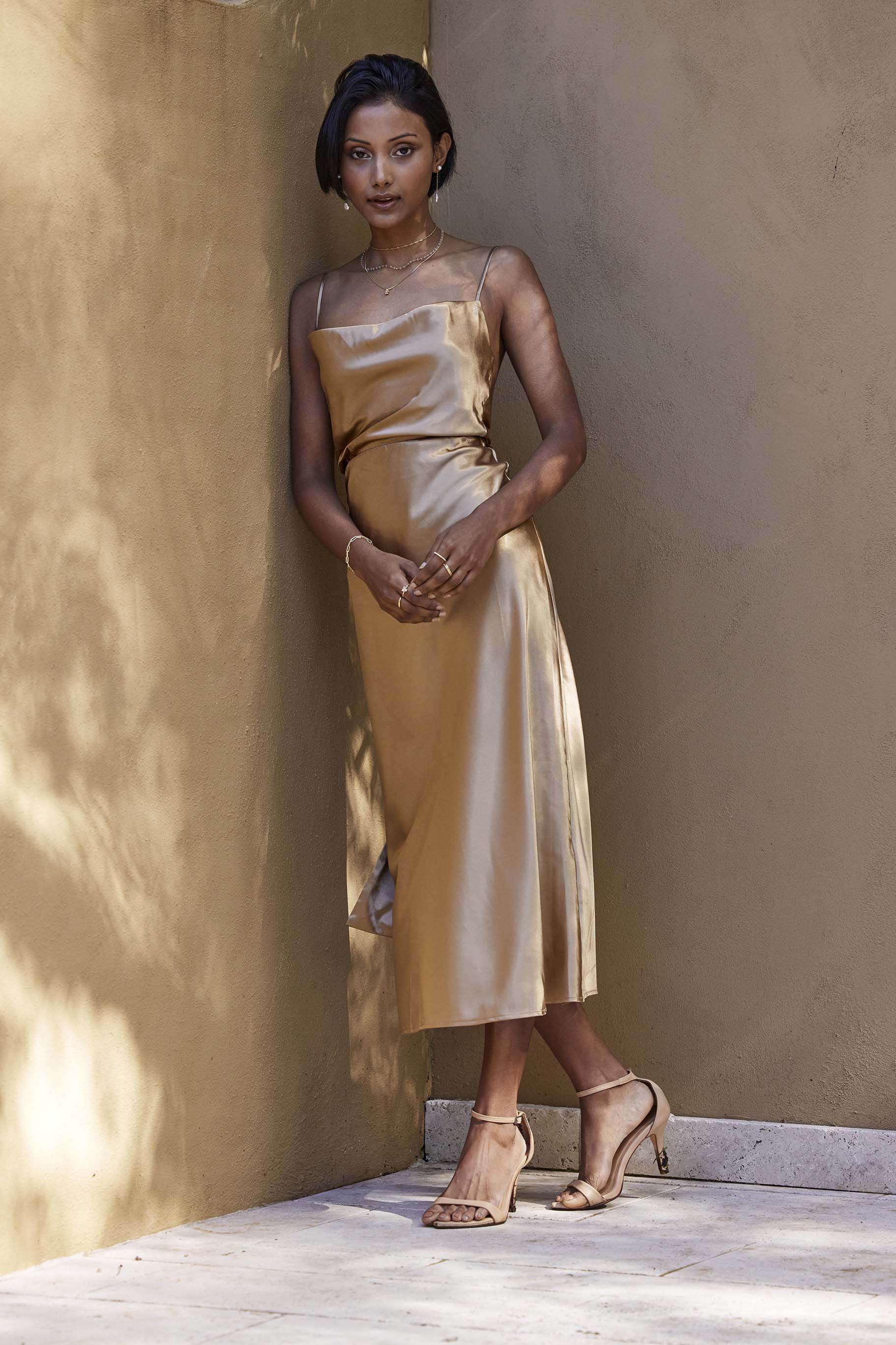 Grace Loves Lace Gold Midi Dress