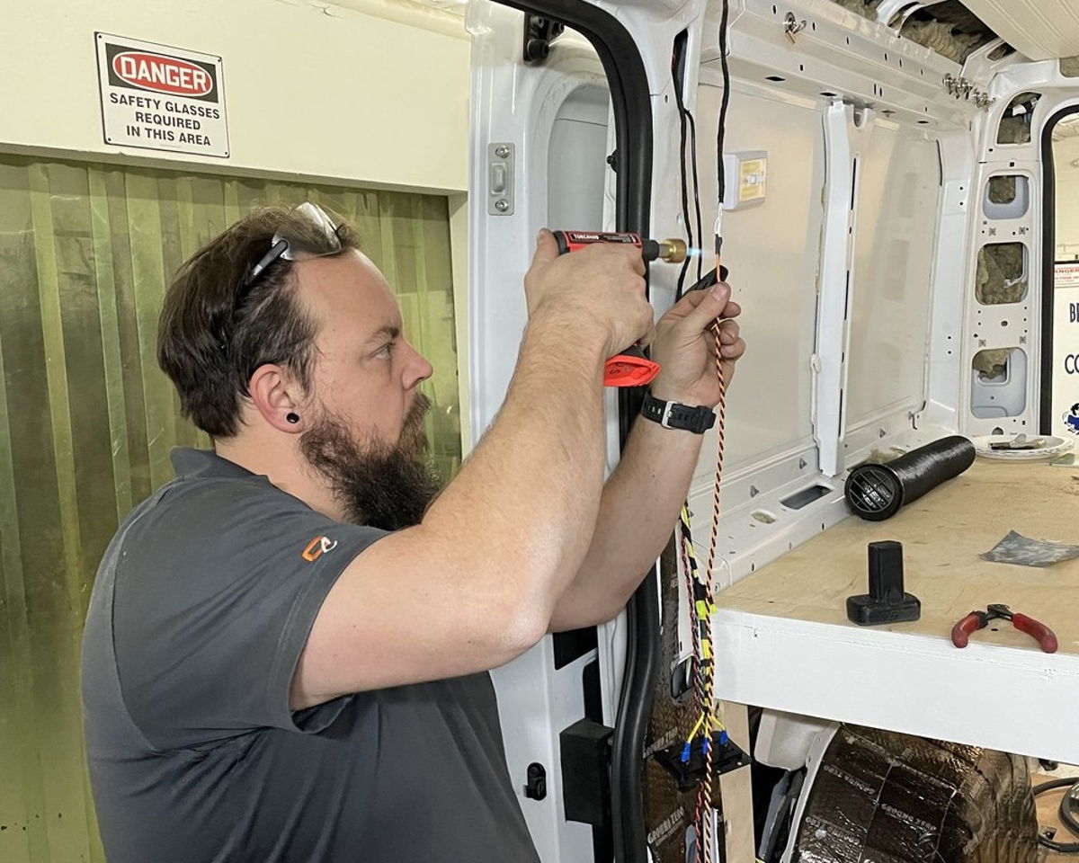 Lance at work in the shop