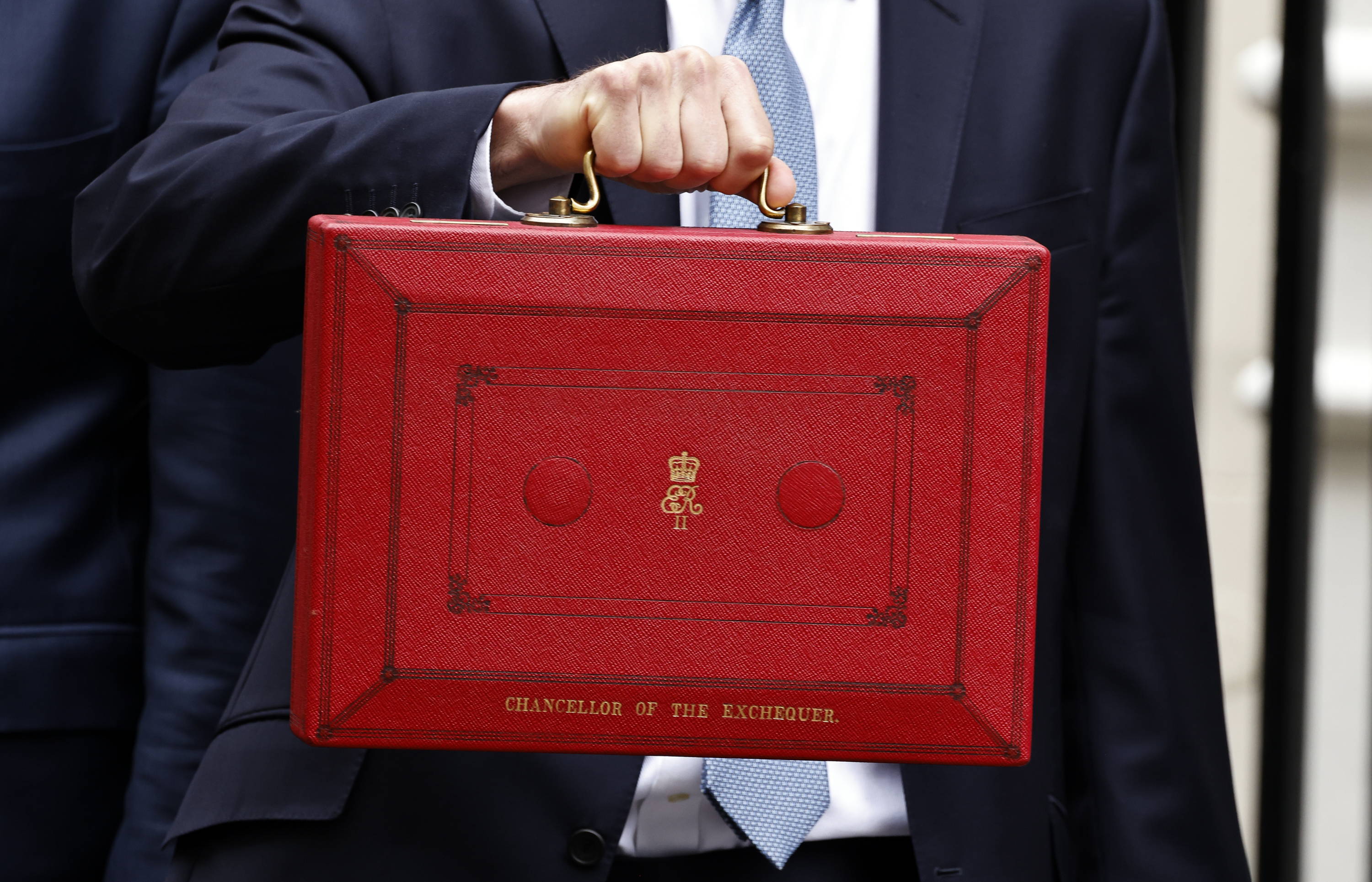 A photo of the UK Chancellors red budget briefcase