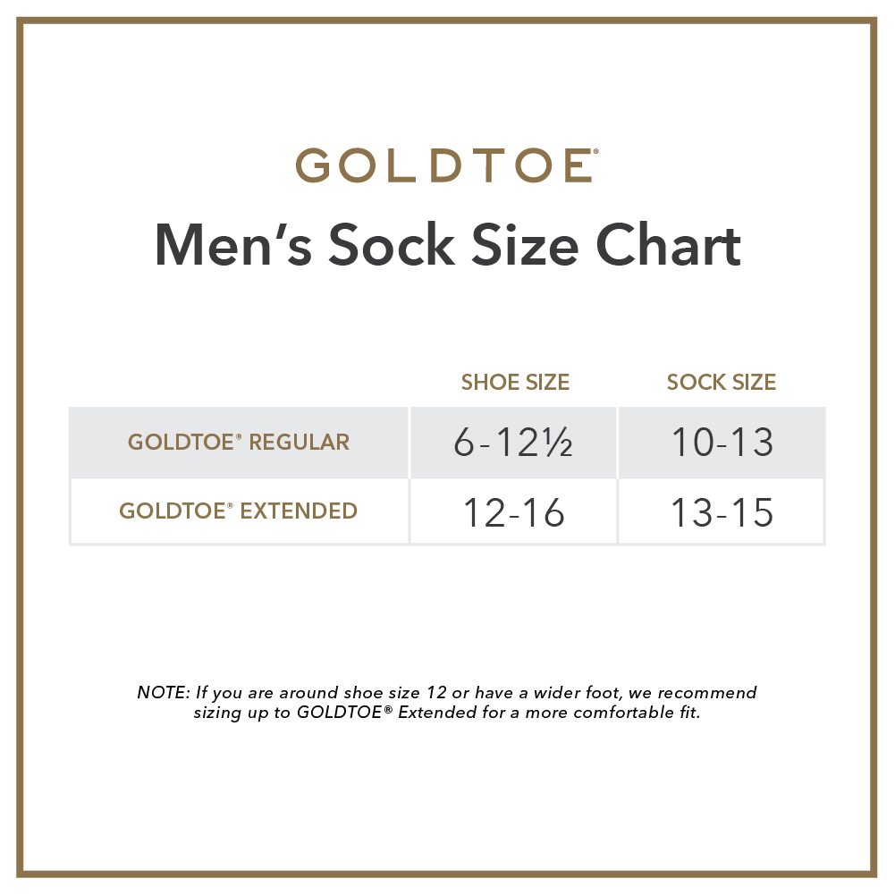 Misery grandmother Make life Size Chart for Socks | Gold Toe
