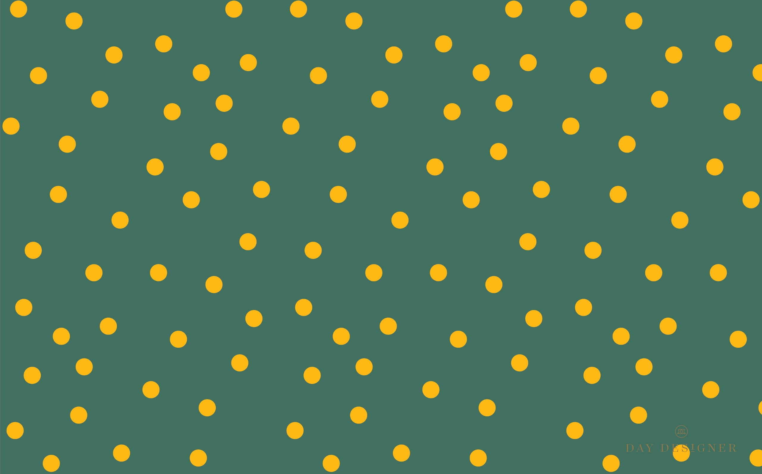 Zoom Background Gold Polka Dots on a Green Background